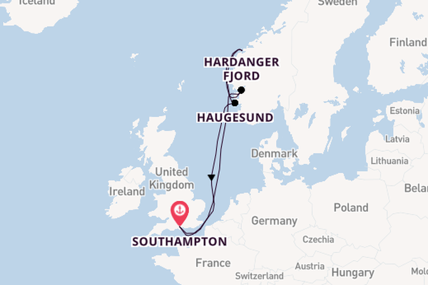 Norway from Southampton, England with the Queen Anne