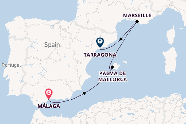 Western Mediterranean from Málaga, Spain with the MSC Meraviglia