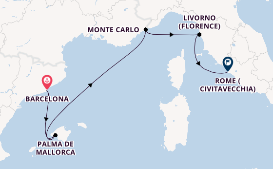 Western Mediterranean from Barcelona, Spain with the Seven Seas Mariner