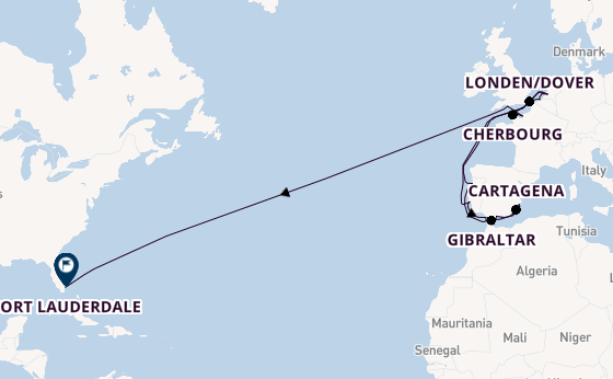 trans-Atlantisch vanaf Rotterdam, Nederland met de Nieuw Statendam