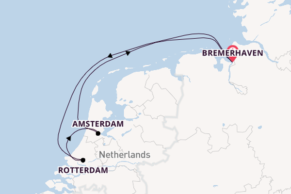 West-Europa vanaf Bremerhaven, Duitsland met de Mein Schiff 3