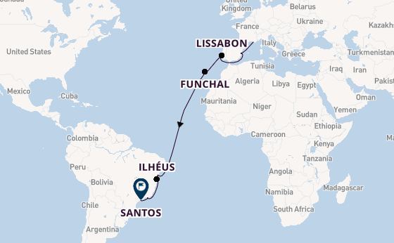 trans-Atlantisch vanaf Marseille, Frankrijk met de MSC Musica