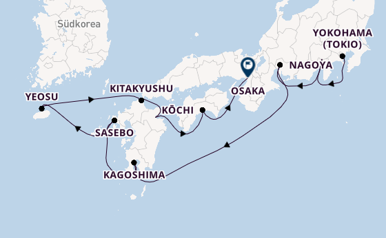 Japan ab Yokohama (Tokio), Japan auf der Azamara Pursuit