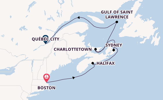 New England from Boston, Massachusetts, USA with the Zuiderdam