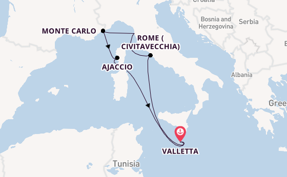 Western Mediterranean from Valletta, Malta with the Azura