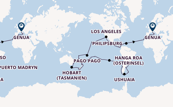 Weltreise ab Buenos Aires, Argentinien auf der MSC Magnifica