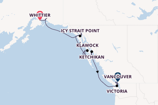 Alaska vanaf Whittier, Alaska met de Azamara Pursuit