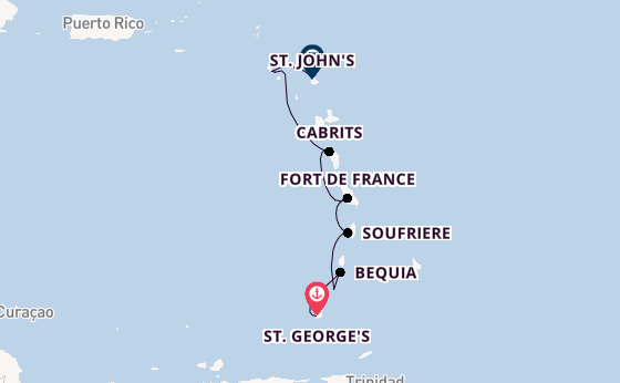 Südliche Karibik ab St. George's, Grenada auf der Star Clipper