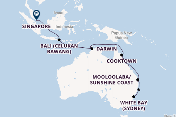 Luxury Australia & Indonesia Cruise: Brisbane, Cairns & Bali to Singapore