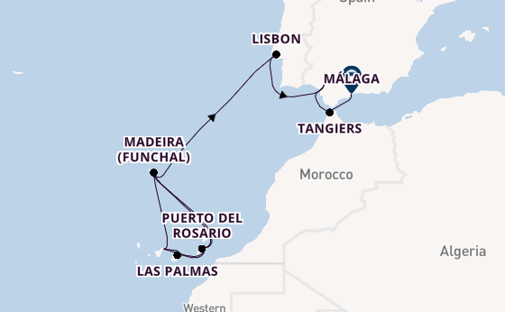 Canary Islands from Santa Cruz de Tenerife, Spain with the Azura