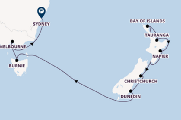 15daagse cruise vanaf Auckland