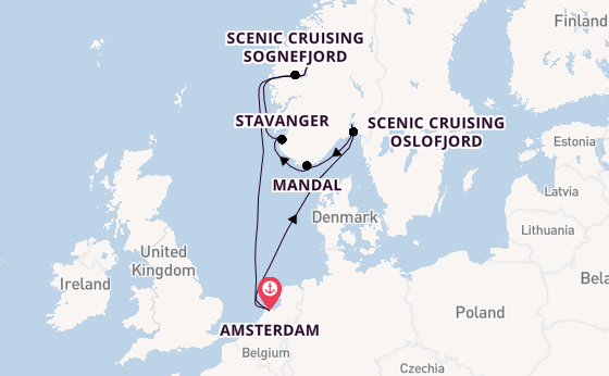 Norway from Amsterdam, Netherlands with the Zuiderdam