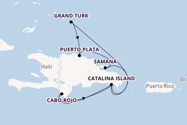 Caribbean vanaf La Romana, Dominicaanse Republiek met de Costa Pacifica
