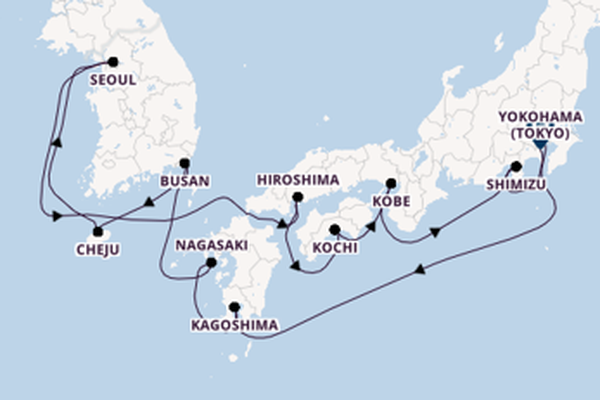 Japan from Tokyo, Japan with the Noordam