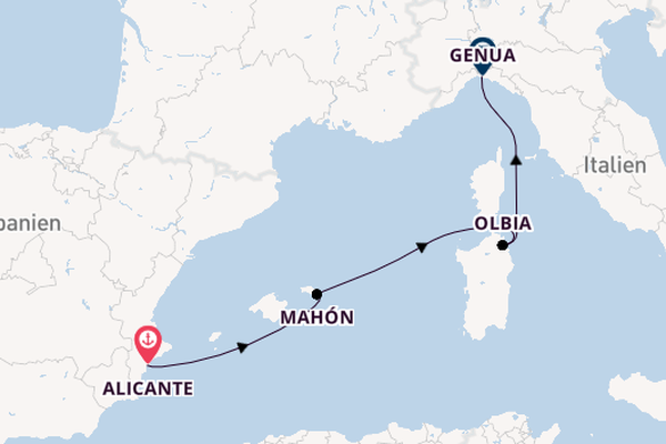 Westliches Mittelmeer ab Alicante, Spanien auf der MSC Opera