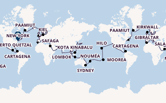 Round-the-World Trip from Miami, Florida, USA with the Vista