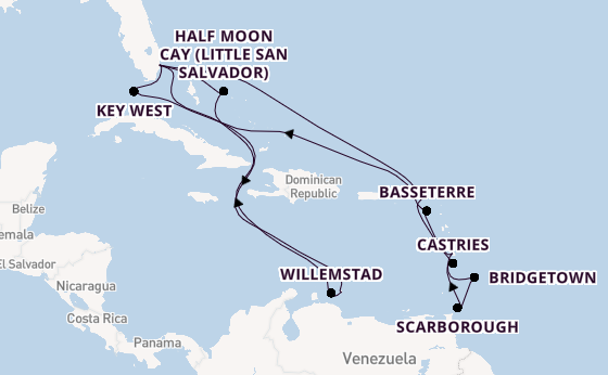 Caribbean from Fort Lauderdale (Port Everglades), Florida with the Nieuw Amsterdam