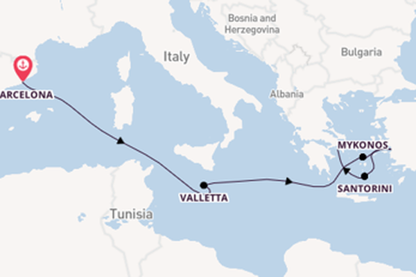 Mediterranean Sea from Barcelona, Spain with the Celebrity Ascent