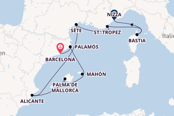 Westliches Mittelmeer ab Barcelona, Spanien auf der Silver Whisper