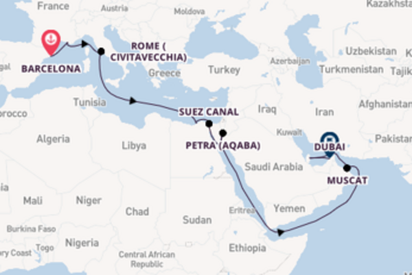 Trip from Barcelona with the MSC Euribia