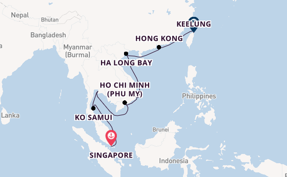 Southeast Asia from Singapore, Singapore with the Seven Seas Explorer