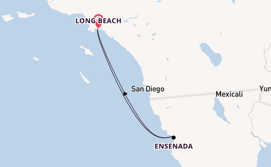USA West Coast from Long Beach, California, USA with the Carnival Radiance