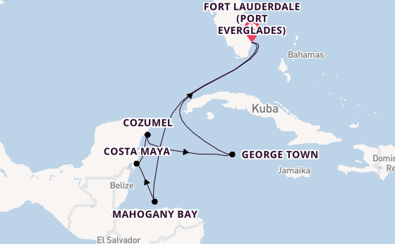 Westliche Karibik ab Fort Lauderdale (Port Everglades), USA auf der Celebrity Xcel