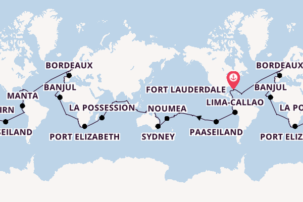 Wereldreizen vanaf Fort Lauderdale, Verenigde Staten met de Volendam