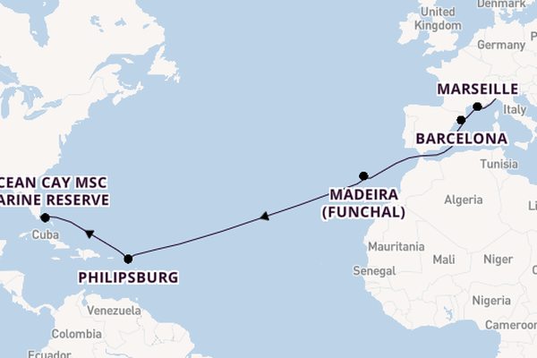 Transatlantic & Repositioning from Genoa, Italy with the MSC Poesia