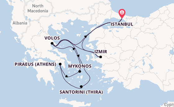 Eastern Mediterranean from Istanbul, Turkey with the Costa Pacifica