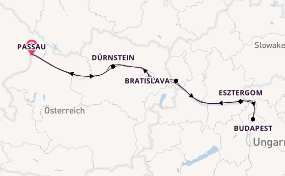 Donau ab Passau, Deutschland auf der Antonia