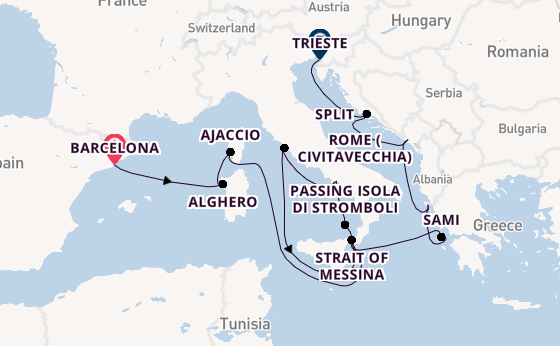 Mediterranean from Barcelona, Spain with the Queen Victoria