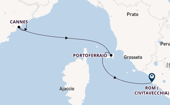Westliches Mittelmeer ab Nizza, Frankreich auf der SEA CLOUD II