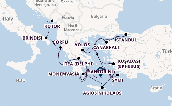 Eastern Mediterranean from Dubrovnik, Croatia with the Seabourn Ovation 