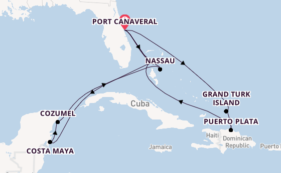 Caribbean from Port Canaveral, Florida, USA with the MSC World Atlantic