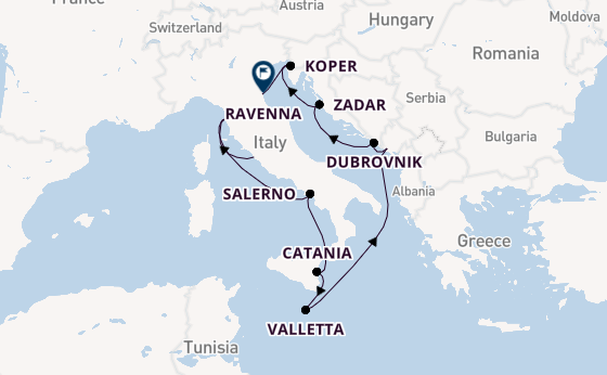 Mediterranean Sea from Rome (Civitavecchia), Italy with the Norwegian Dawn