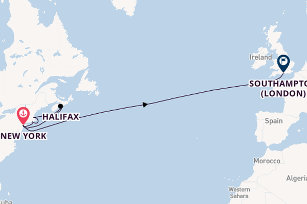 Transatlantic from New York, USA with the Queen Mary 2