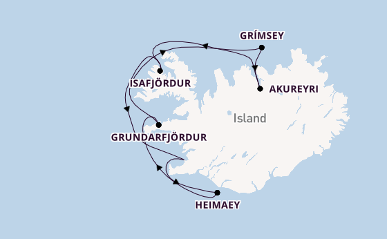 Arktis ab Reykjavik, Island auf der Le Boréal