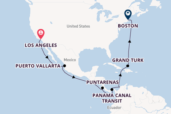 Midden-Amerika vanaf Los Angeles, Verenigde Staten met de Celebrity Summit