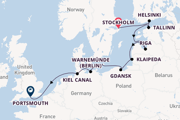 England from Stockholm, Sweden with the Azamara Journey