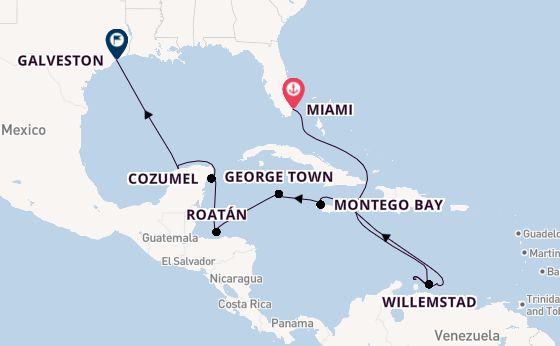 Caribbean vanaf Miami, Verenigde Staten met de Seven Seas Splendor