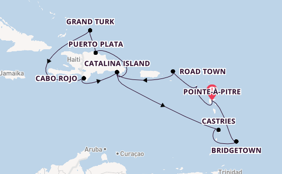 Karibik ab Pointe-à-Pitre, Guadeloupe auf der Costa Fascinosa