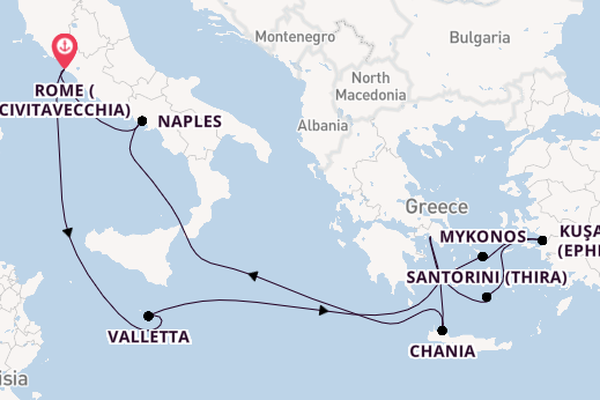 Mediterranean from Rome (Civitavecchia), Italy with the Celebrity Ascent