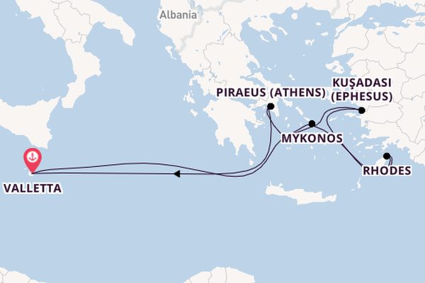 Mediterranean from Valletta, Malta with the Azura