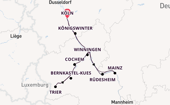 Rhein ab Köln, Deutschland auf der Anesha