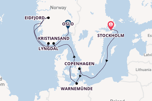 Norway from Stockholm, Sweden with the MSC Magnifica