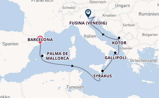 Westliches Mittelmeer ab Barcelona, Spanien auf der EXPLORA IV
