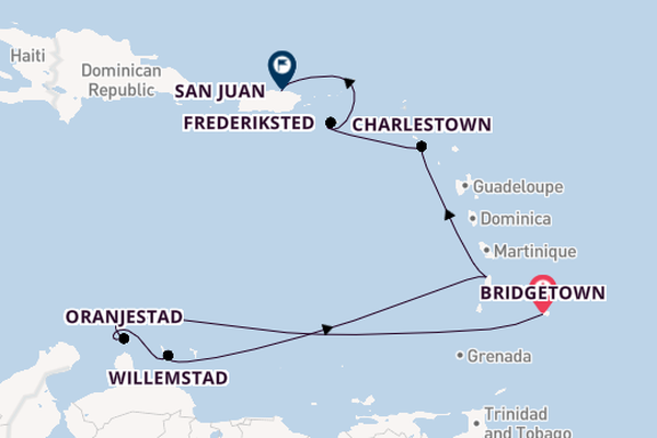 Caribbean vanaf Bridgetown, Barbados met de Azamara Journey