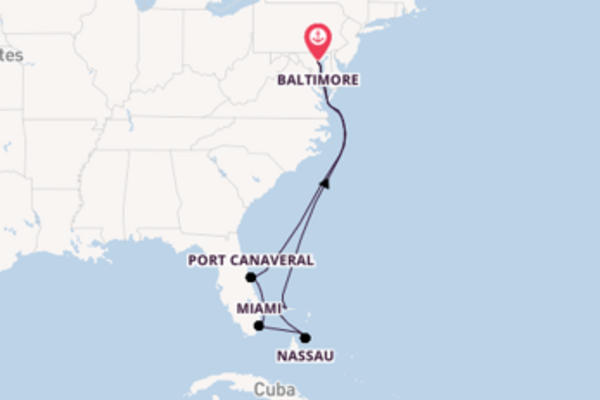 Cruise naar Baltimore via Miami