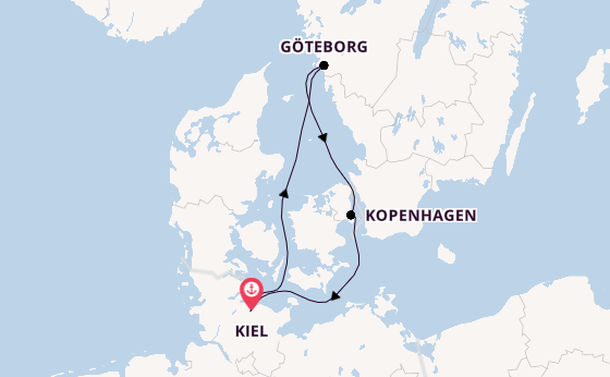 Ostsee ab Kiel, Deutschland auf der Mein Schiff 6